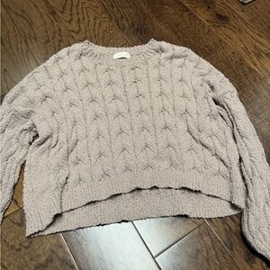 Cozy Cable Knit Sweater in Taupe